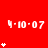 Red background with repeated white '4-10-07' text and varying star counts in a pattern