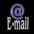 Animated sequence of purple @ symbols above white 'E-mail' text on black background, showing varying symbol shapes and vertical line transitions.