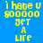 Yellow pixelated text on blue background reads 'i hate u $00000 get A LIRE' in two identical with slight vertical misalignment