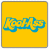 Yellow square icon with rounded corners and gray border containing blue-outlined yellow text reading 'Kool-Ass' in stylized font.
