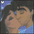 Animated sequence of cartoon couples kissing in pixelated style with varied hair colors and clothing, ending with text reading 'fall in love again' on pink background.