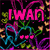 Pixelated image with pink text 'IWAN' over colorful abstract background, Hello Kitty with pink flower and 'siadak' text, grayscale face with 'sexy' text, and pink heart with 'i dobrica' text.