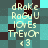 Pixelated text in light beige on a cyan and dark gray checkered background, with repeated patterns of 'dRoKe', 'RoGU', 'IOvEs', 'TrEvOr', '<3' across two identical vertical sections.
