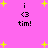 Pink background with yellow stars and black text reading 'i <3 tim!' in two vertical