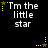 Black background with white text reading "I'm the little star" and yellow stars in various positions