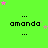 Green background with repeated 'amanda' text and pink stars in pixelated style.