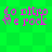 Green background with repeating diamond pattern, four identical of pink text 'go nitro we rock' and small pixelated figure
