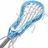 A pixelated blue lacrosse stick on a white background next to a bright blue with 'Bring it!' text and small square icons