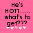 Pixelated text on pink background with animated heart symbols changing position.
