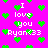 Bright pink background with scattered green pixelated hearts and repeated white text reading "I love you Ryan<33" in a retro digital style.