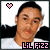 A 2-frame contact sheet of a pixelated animated buddy icon showing a person in two states with heart symbols above their head and text at the bottom.