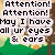 Pixelated image with repeated 'Attention!' text above a request for attention, set against green and brown background elements.