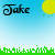 Animated sequence showing text fragments 'Take', 'me', 'down', 'to', 'the' and 'Paradise City' against a blue sky with yellow suns and green grass.