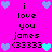 Pixelated text and heart symbols on a bright pink background with alternating light blue and cyan hearts.