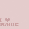 A static pixel art icon with light pink background and text "I ❤️ MAGIC" in matching pink tones.