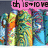 Colorful pixelated figures with rainbow patterns stand in a , one figure's head partially obscured by a pink banner with black text