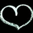 Two interlocking heart outlines in light gray on black background with the name Bailey inside one heart.