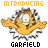 Two side-by-side animated frames of a pixelated yellow cartoon cat character with arms outstretched, surrounded by gray smoke-like effects and text above/below the character.