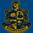 Pixelated crest with golden-yellow and dark blue sections on solid blue background, featuring stylized animal head at top and cross-like division below.