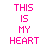 A static image with pink text reading "THIS IS MY HEART" and "I'M GIVING IT TO YOU" above and below a central of hands holding a heart-shaped object