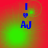 Blue text 'AJ' with a heart symbol above it on a red and green gradient background, showing animation changes in the green glow positions.