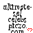 A static digital image displays repeated text 'ultimate sel celeb piczo.com' with a red heart symbol, rendered in a pixelated font on a white background.