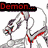 Pixelated anime-style character icons with text labels above and below, showing a figure in blue shirt on grass background.