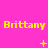 Yellow text "Brittany" repeated three times on a pink background with animated symbols changing below each instance.