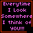 Four identical display pink pixelated text on black background with orange borders; two include small red heart and star symbols