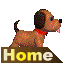 Animated pixel art dog mascot with red collar and