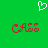 Green background with white pixelated heart at top center, two red pixelated 'CASS' text elements below, each with brown pixel artifacts.