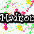 Four distinct text-based buddy icons arranged in a , each with unique background patterns and color schemes