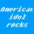 Two side-by-side display 'American idol rocks' text in blue and white backgrounds with pixelated, low-resolution animation effects