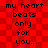Red checkered background with black text reading 'my heart beats only for you..' repeated in two identical vertical