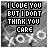 Black-and-white pixelated text-based icon with 'I LOVE YOU BUT I DONT THINK YOU CARE' and 'XOXO' in circular patterns, showing animation changes across frames.