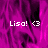 A static image shows 'Lisa! <3' text over a pink and purple abstract background with visible pixelation.