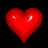Three distinct heart-shaped icons in red, yellow, and blue arranged on a black background with a gray transparency indicator.