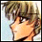 Pixelated anime-style character head and shoulder on left, black background with white text on right in a 2x1 contact sheet layout.