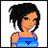 A pixelated buddy icon featuring a cartoon woman with dark hair on the left and blue background text reading "Lovers and Friends" on the right, displayed as a contact sheet of two frames.