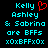 Pixelated cyan text on black background with red heart symbol, displaying names and BFF status.