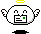 Pixel art angel icon with four animation frames showing wing and hand pose variations, yellow halo, green square on document, black shadow base, gray background transparency.