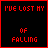 nine pixelated with red text on black background, each showing 'I'VE LOST MY FEAR OF FALLING' where the word 'FEAR' changes from solid red to white and back across frames