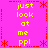 A static pixel art image with bright pink background, yellow text reading "just look at me ppl", and red decorative elements arranged in a pattern