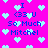 A bright pink background with light blue pixelated hearts scattered throughout, featuring repeated text "I <3 U So Much Mitchel" in dark blue pixels.