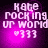 Pixelated text 'kate rock ing ur word' with heart and 333 symbols on a purple gradient background, showing animation changes