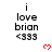 Pixelated text 'i love brian <333' with red heart symbols in a , showing animation changes across frames