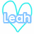 Six heart-shaped icons with cyan outlines, each containing distinct text or symbols in various colors.