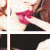 A pixelated image of a person with red lips holding a cigarette, with text overlays reading 'you're addicted to ME!' in a