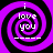 Four identical purple and black spiral patterns with white text reading 'i love you' and a dashed line below, arranged in a
