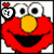 Red cartoon character with large yellow nose and white eyes, smiling broadly across four showing text and heart symbol variations